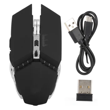 

Wireless Mute Mouse Rechargeable Luminous Mechanical Gaming Mouse Black Computer Accessory High Quality