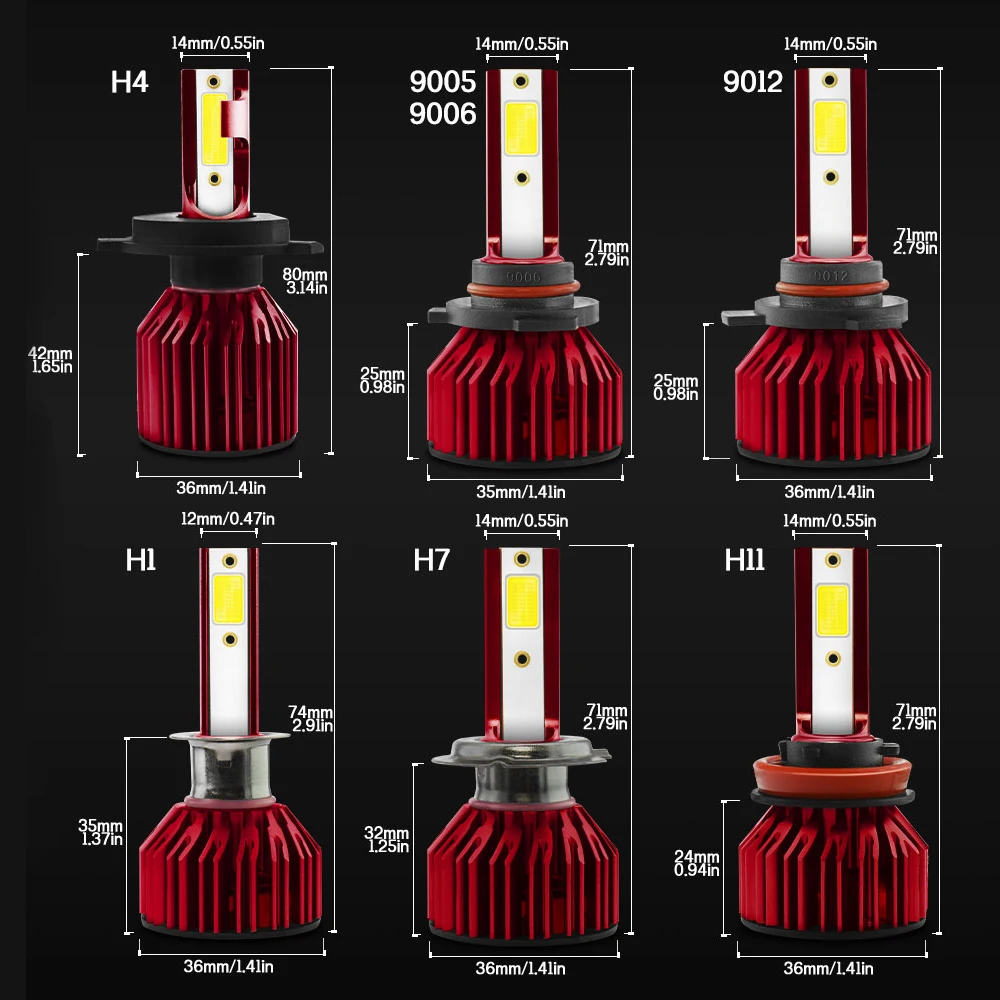 72W фары для автомобиля фар H7 светодиодный H4 8000LM H1 H11 9005 HB4 9012 светодиодный лампы 6000 К авто фары 12V 24V противотуманная фара