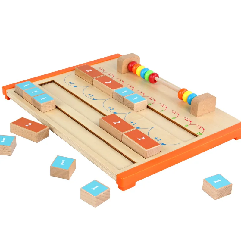 

[Lion ISHUAI] New Style Early Education Desktop Intelligence Game 1-10 Counting And Single Dual Practice Board Educational Toy