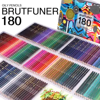 

Brutfuner 48/72/120/160/180 Colors Professional Oil Color Pencils Set for School Draw Sketch Art Supplies