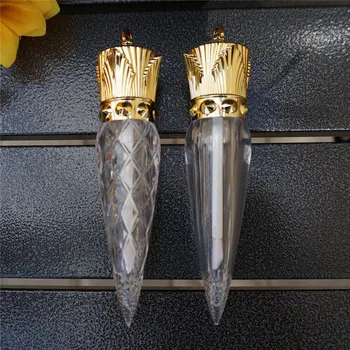

5ML 5/10pcs Carrot Shaped Lipgloss Tube,,Plastic Gold Crown Clear Liquid Lipstick Bottle