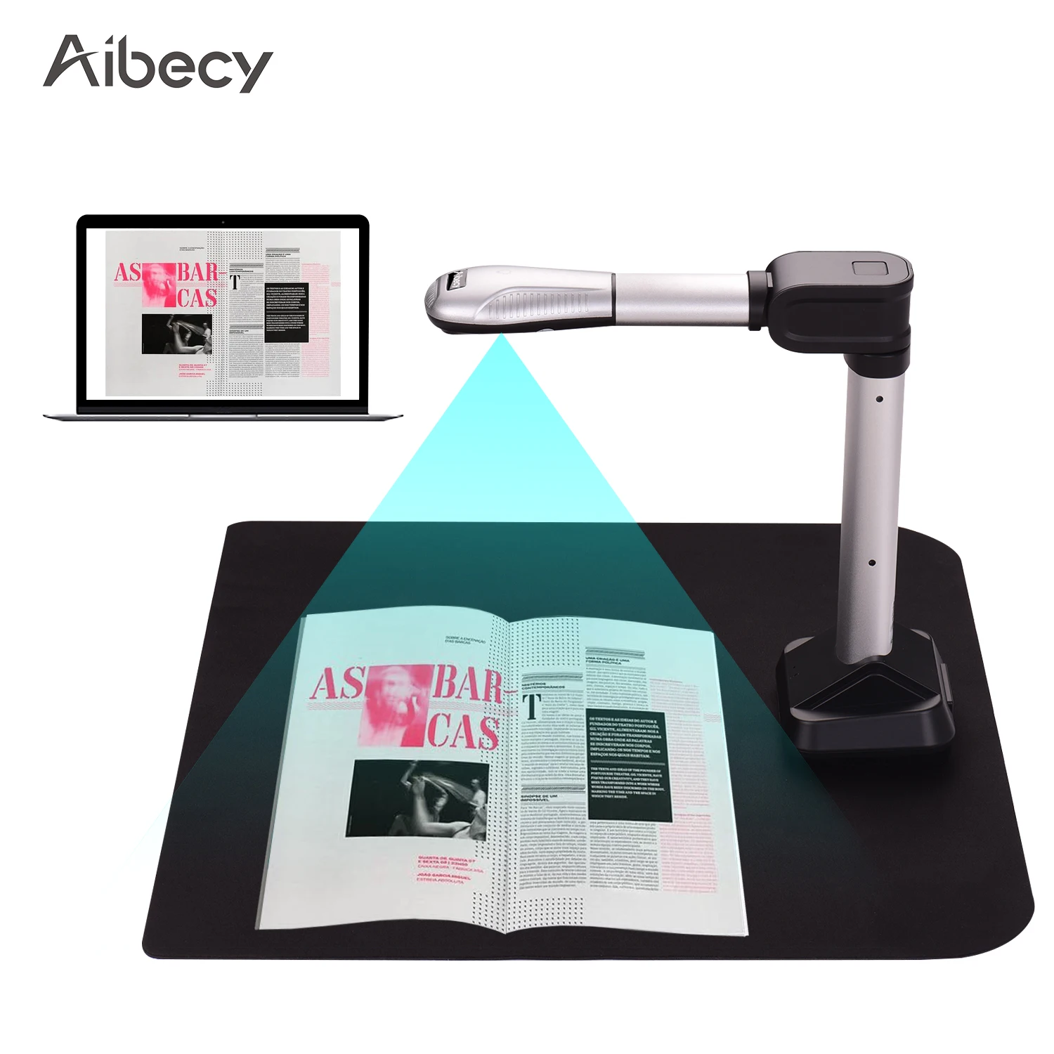 USB сканер Aibecy BK51 для документов и камеры Высокоскоростной со светодиодсветильник