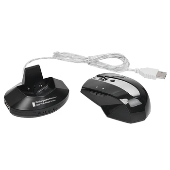 

Wireless Mouse Gamer Gaming Mouse Rechargeable 1600DPI Mouse 2.4GH Optical Mouse with Base L0523HUB for Laptop Overwatch, Multi-