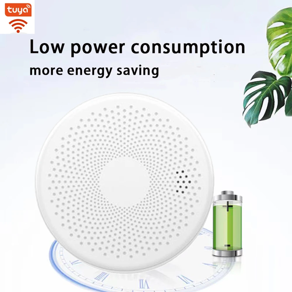 Smoke Sensor Carbon Monoxide Detector Fire Alarm Tuya Smart App Remote Control 80 DB Built in Siren Auto-Check & Silence Button signal light