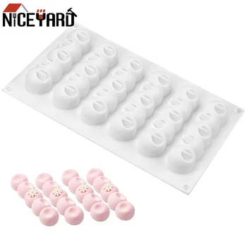 

NICEYARD 6-Concave Ball Long Strip Shaped Silicone Mold Mousse Chocolate Pastry Mould Dessert Decorating Love Heart Cake Mold