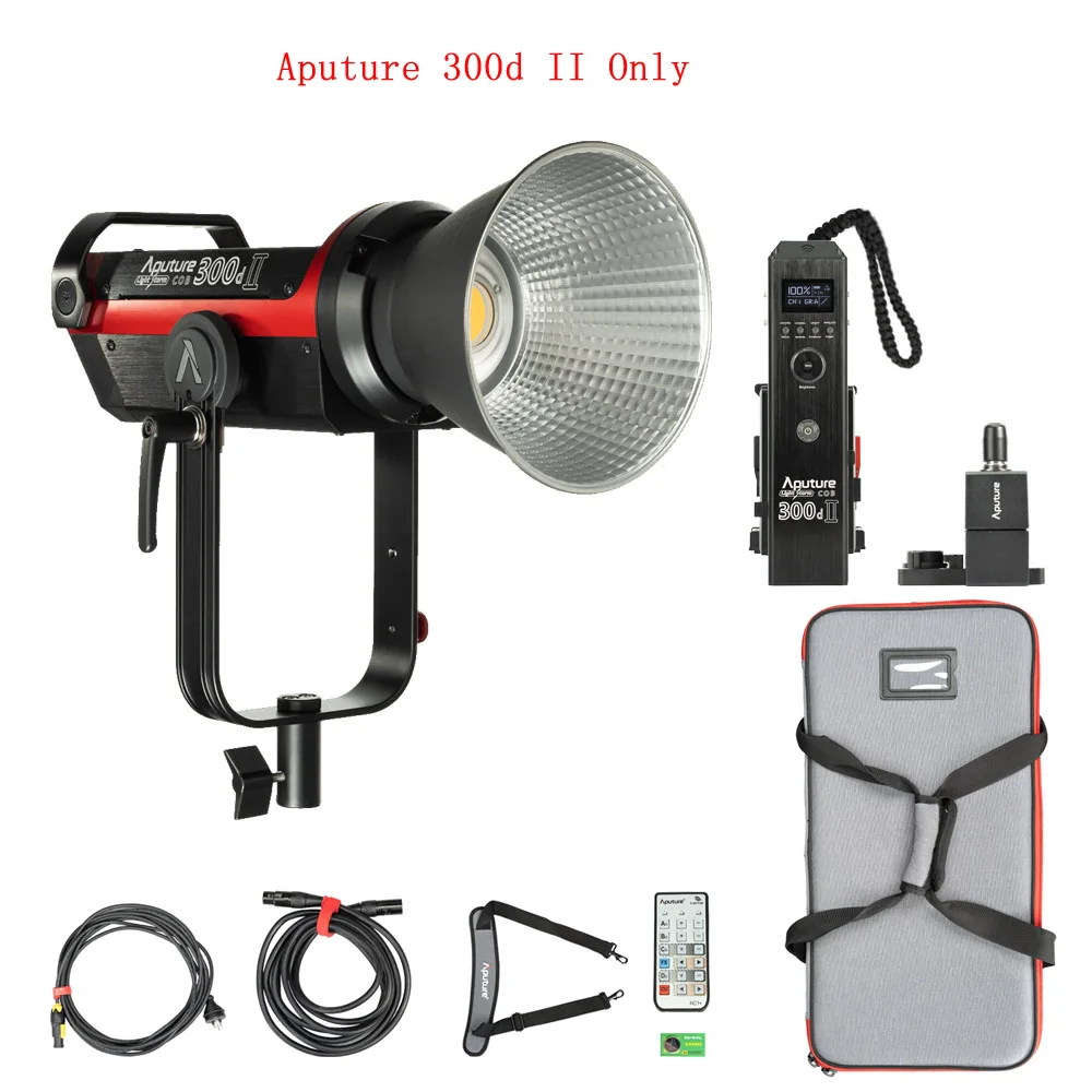 300d II Aputure LS C300d 2 Mark II 300d II Светодиодный светильник для видеокамеры COB светильник+ Крепление прожектора с линзой Френеля 2x+ светильник купол II студийный светодиодный светильник - Цвет: 300d II
