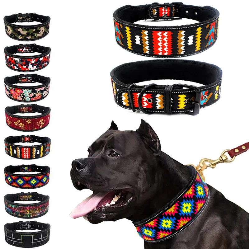 Collare Per Cani Di Taglia Grande Con Cucciolo Riflettente A 10 Colori Con Fibbia Collare Per Animali Domestici Regolabile Per Cani Di Taglia Media Pi