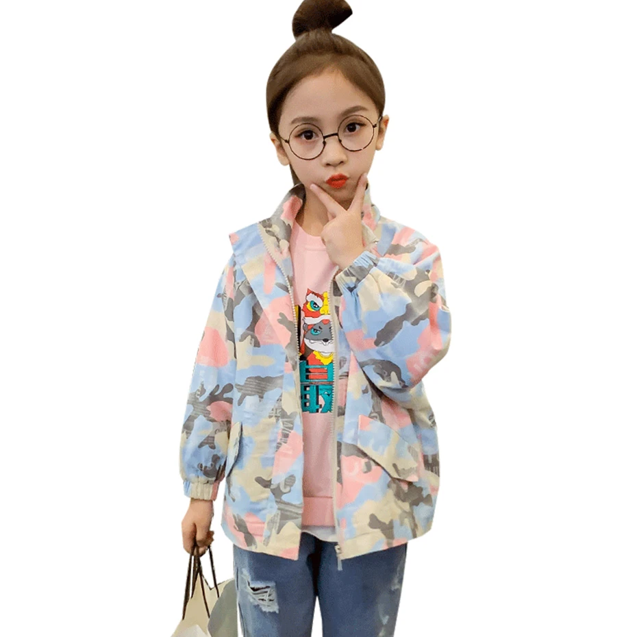 Inmigración Chicle carga Abrigo de chaqueta para niña, abrigo con estampado de camuflaje para niña,  abrigo para niño de estilo informal, ropa para niño 6 8 10 12 14  2021|Chaquetas y abrigos| - AliExpress