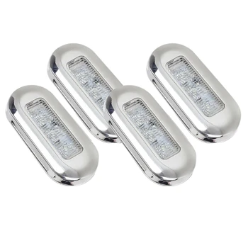 

4Pcs 12V Boat Marine Signal Lamp Clear Grade Large Waterproof LED Courtesy Lights Stair Deck