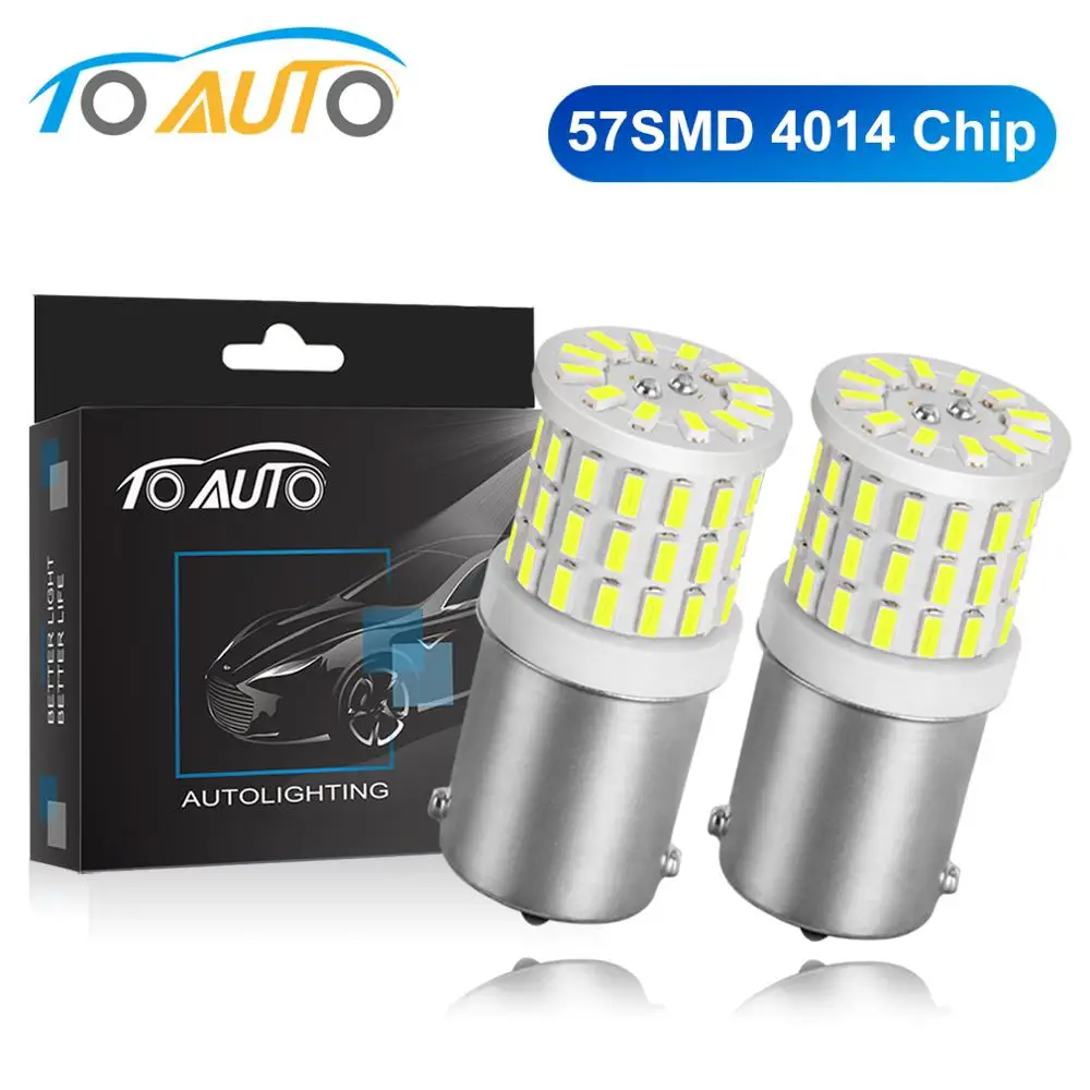 

2Pcs Ceramic LED 1157 BAY15D P21/5W LED Bulb 1156 BA15S P21W R5W R10W Car Light DRL Daytime Running Reverse Lamp 6000K White 12V
