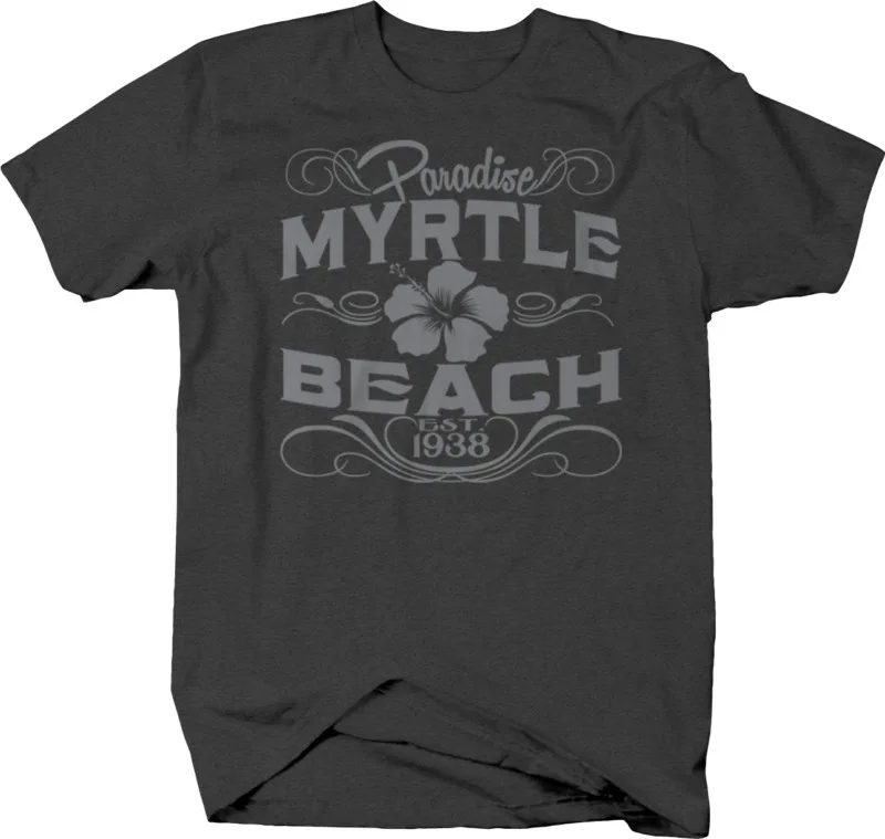 Paradise Myrtle Beach Est 1938 футболка с цветами для отдыха мужчин |