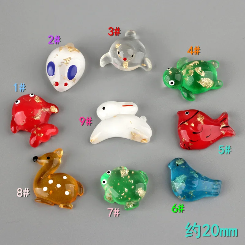 10Pcs Mini Cute Cartoon Rabbit Sea Turtle Fish Resin Cabochons Scrapbooking For Jewelry Phone Embellishments DIY Accessories | Дом и сад
