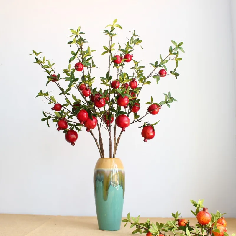 92cm Berry Simulation Pomegranate Fruit Branch Simulation Fruit Living Room Home Decoration Fake Fruit