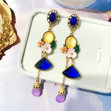 Винтажные серьги женские европейские и американские преувеличенные барокко длинные серьги корейский темперамент серьги личности серьги