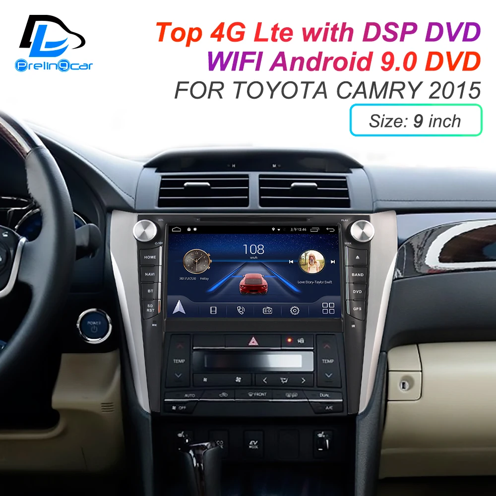 Android 9,0 DSP 4G Lte мультимедийный dvd-плеер для TOYOTA camry 2008- лет подголовник монитор Радио Стерео навигационная система
