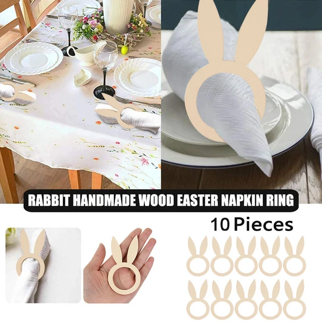 8Pcs Wood Napkin Rings Handmade Wooden Napkin Ring Holder