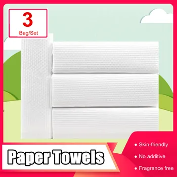 

3 Packs Portable Oil Absorption Hand Paper Towels Disposable Household Supplies Virgin Wood Pulp Kitchen Tissue Paper 96 Sheet