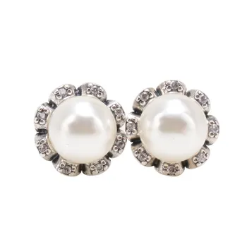

Original 925 Sterling Silver Pan Earring Creative Crystal Cz Pearl Pan Earrings For Women Wedding Gift Fashion Jewelry