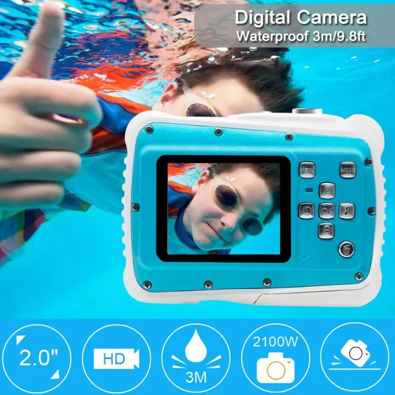 2 дюйма детская школьная сумка мини цифровой Камера 8MP 1080P 3 м Водонепроницаемый видеокамера w/Mic