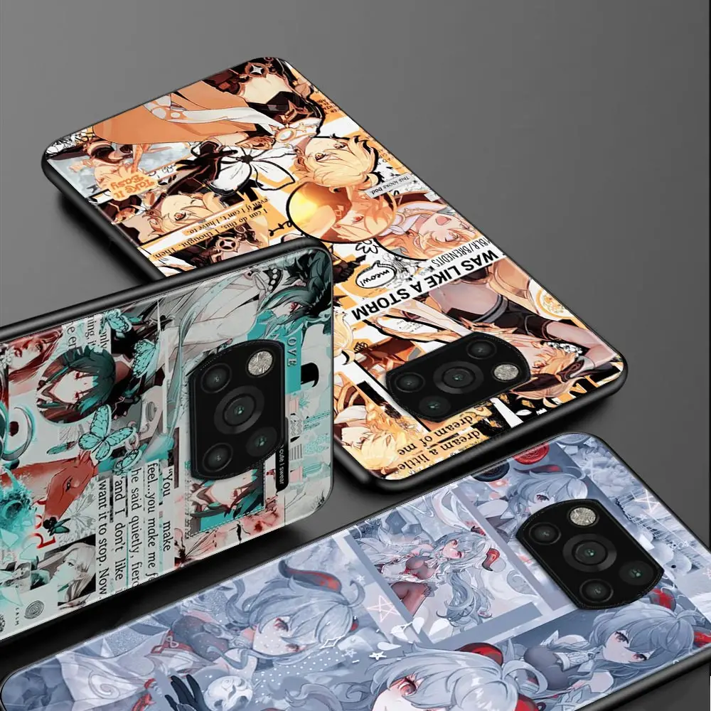 Case For Poco X3 NFC M3 Pro M3 F3 F1 Capa for Mi Note 10 Pro Lite Caso For Xiaomi CC9 Pro A3 A2 Lite Genshin Impact Anime