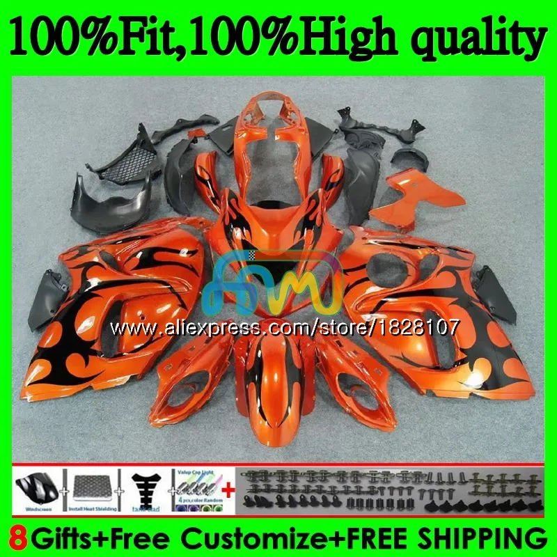 Инъекции для SUZUKI Hayabusa GSXR1300 08 09, 10, 11, 12, 56BS. 14 GSX-R1300 GSXR 1300 2008 2009 Оранжевый Черный 2010 2011 2012 обтекатель