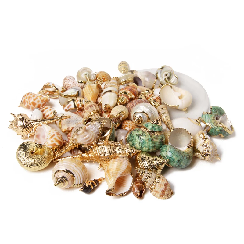 Colgantes de concha de mar para fabricación de joyas DIY, collar de accesorios de joyería, de chapados en conchas irregulares, al por mayor, 2-10 Uds. - Joyería y accesorios