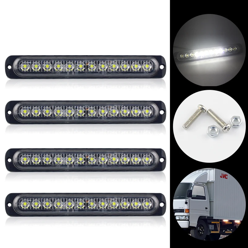 DC 12-24V светодиодный свет аксессуары для автомобиля вспышка Замена Белый Ультра тонкий
