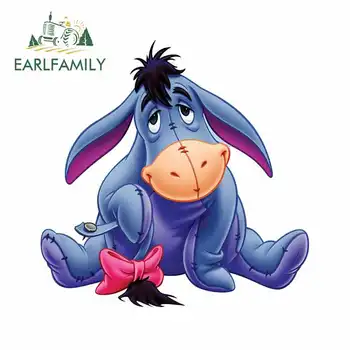 

EARLFAMILY 13cm x 12.9cm For Eeyore Car Stickers Decals Suitable For VAN RV SUV Occlusion Scratch Waterproof Graffiti Sticker