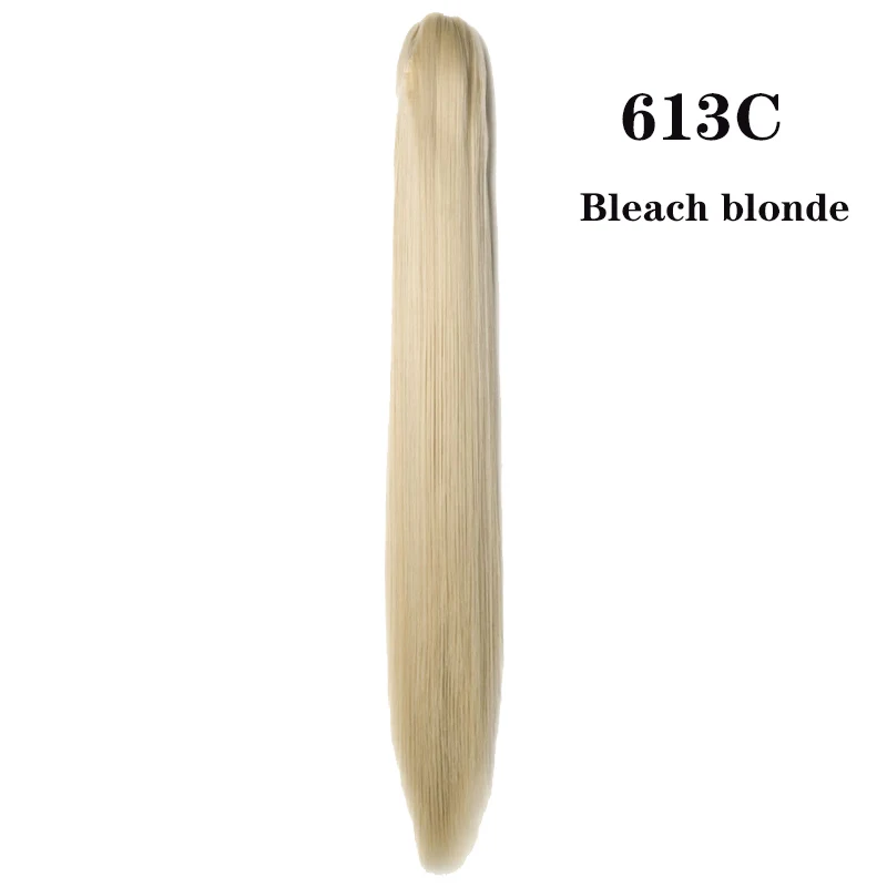 bleach blonde S-noilite синтетический конский хвост длинный прямой коготь на конский хвост наращивание волос клип в хвост поддельные конский хвост волос кусок для женщин - Цвет: bleach blonde