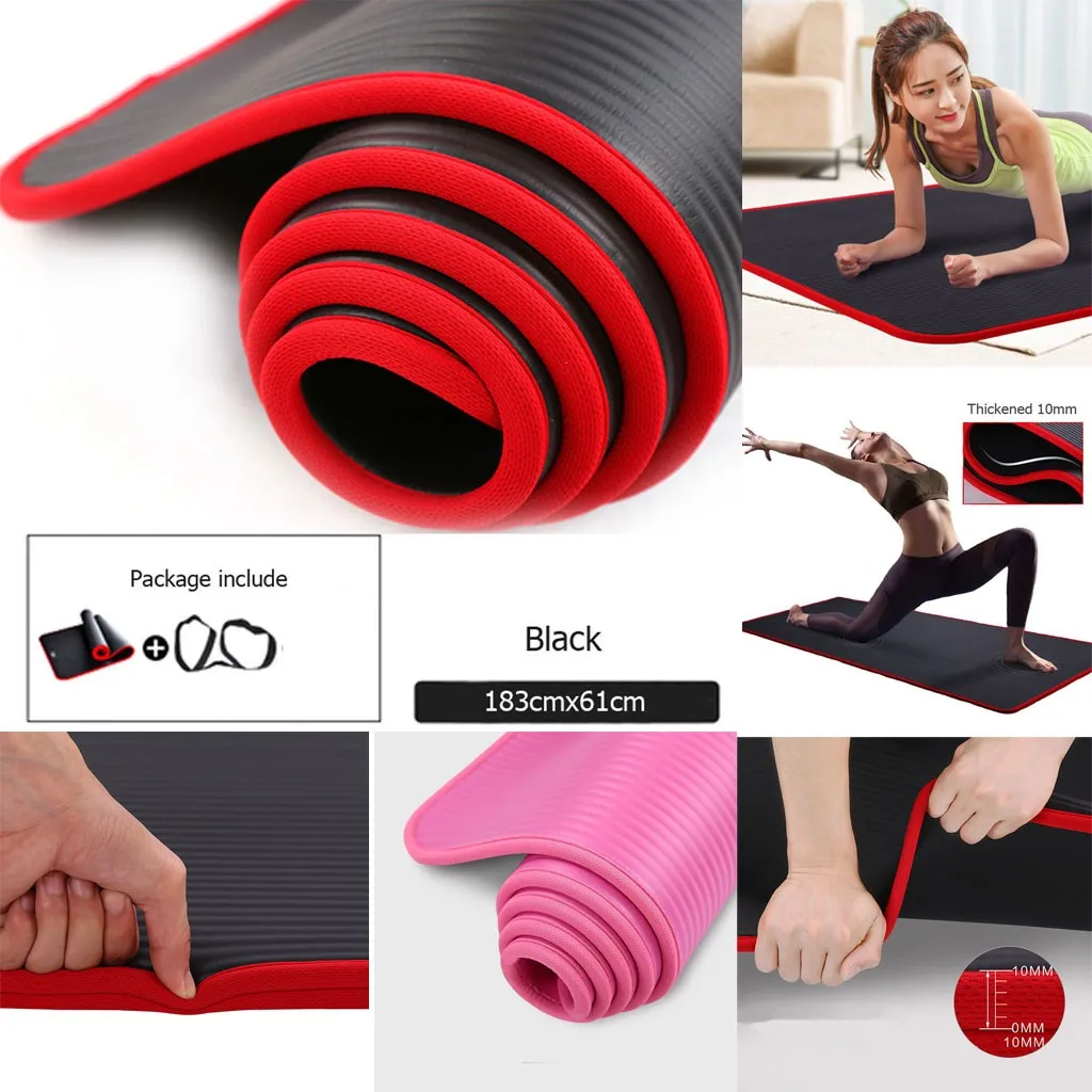 15MM Yoga Mat Thick Non-slip Durable Exercise Fitness Gym Extra Mats Pilates Pad 