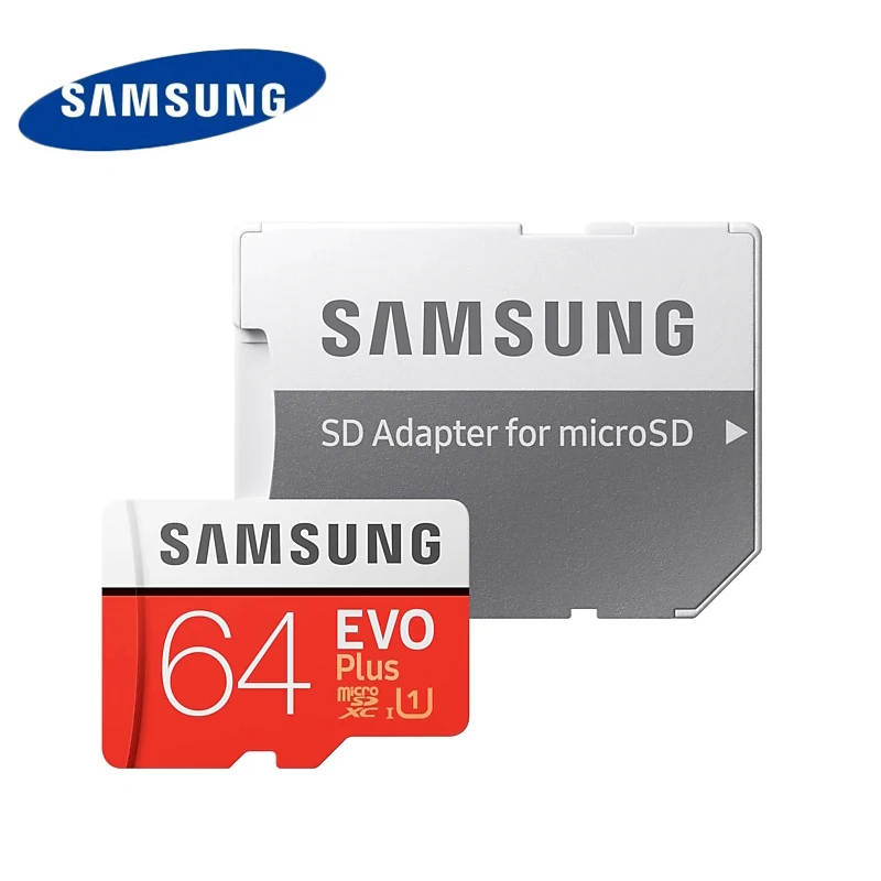 Карта памяти SAMSUNG EVO Plus TF-карта Microsd 64 Гб 100 МБ/с. FULL HD UHS-I U1 Class10 SDXC Trans Flash для