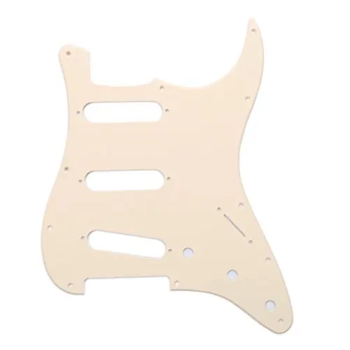 Бежевый 3Ply 3S 11 отверстий электрогитара Strat Pickguard царапина пластина американский стандарт гитарные части - Цвет: Бежевый