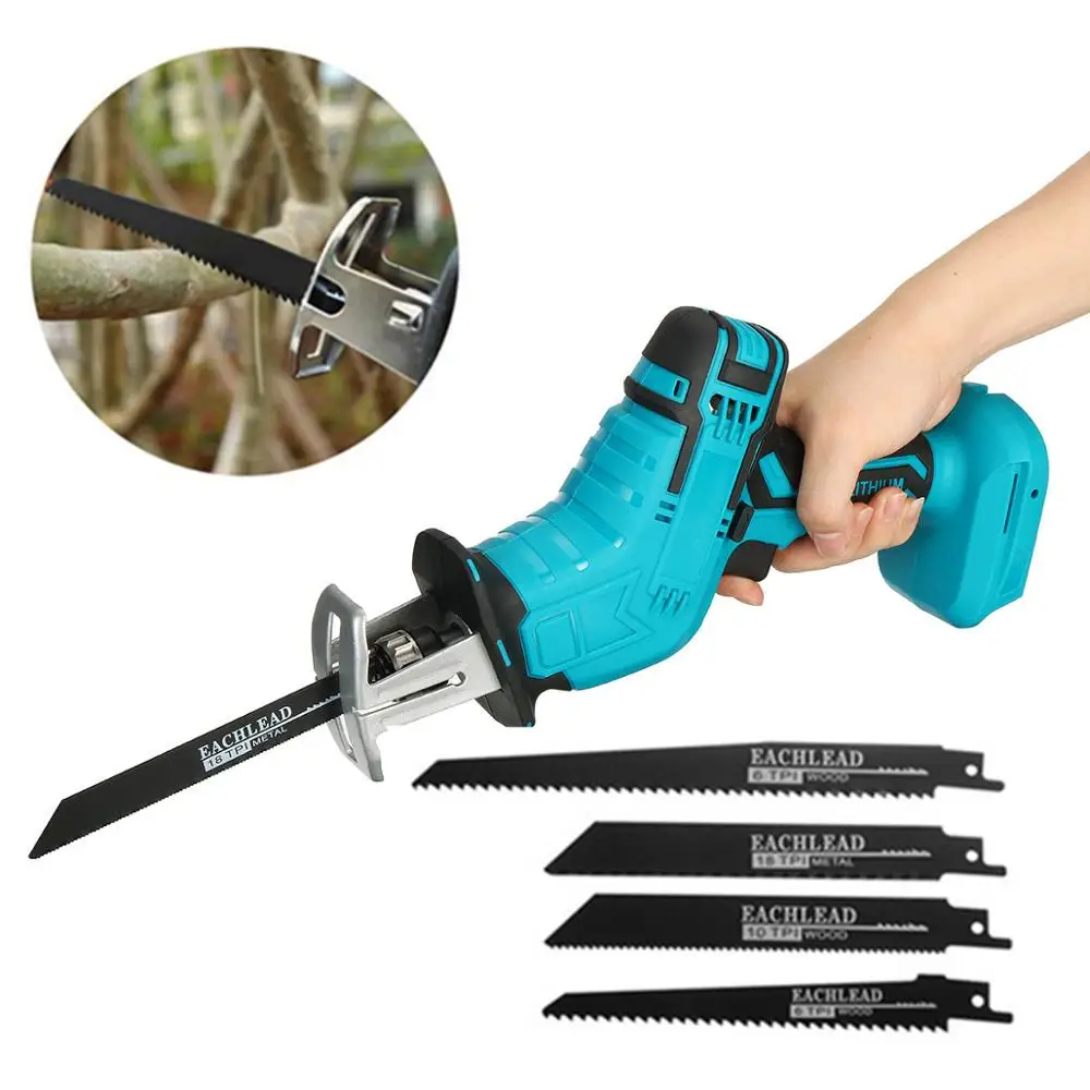 Mini Electric Saw Cordless Reciprocating Woodworking Cutting DIY Power Saws Tool with 4 Blades for 18V Makita Battery | Инструменты