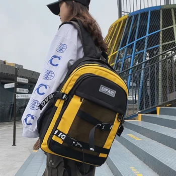 

DIFA Oxford cloth Panelled Women Backpack unisex Large capacity laptop backpacks Female School Bag for Teenager Girls Mochilas