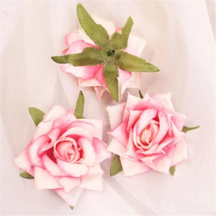 100Pcs Dia.6cm/2.36" Fake Rose Flower Heads Artificial Roses for Wedding Bride Headdress Wrist Christmas Party Home Decorations
