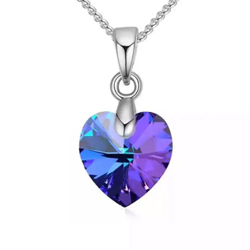 Классическое ожерелье с мини сердцем S925 подвеска кристаллом swarovski для женщин и