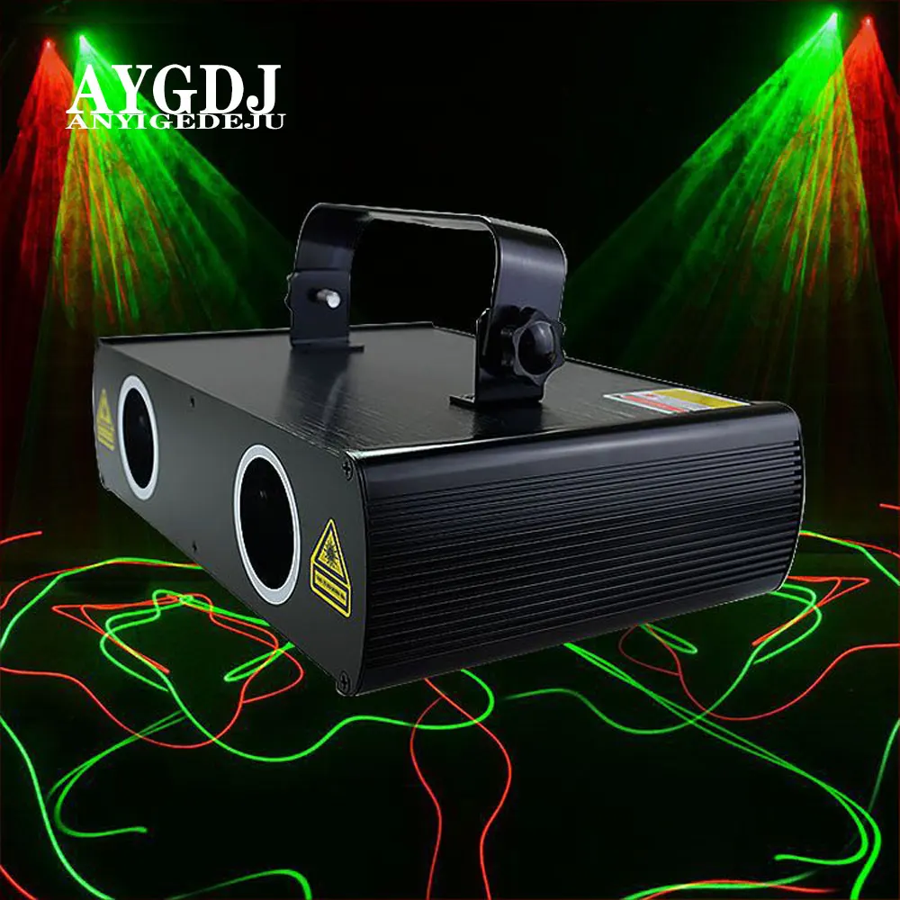 

2 Lens Red Green Blue RGB Beam Laser Light DMX 512 Professional DJ Party Show Club Holiday Home Bar Stage Lighting