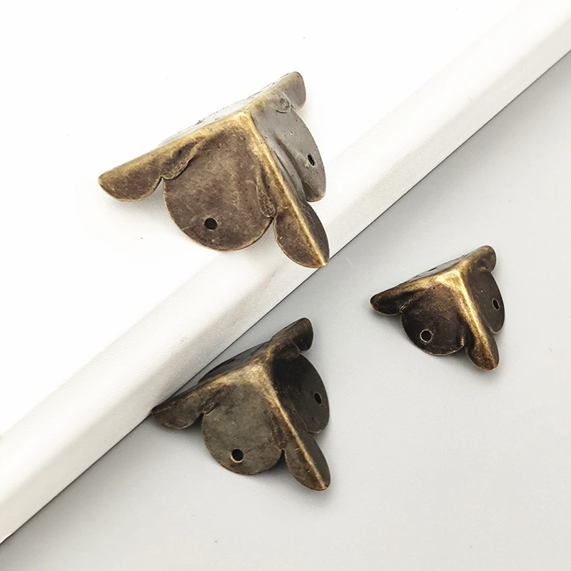 Antique Corner Bracket Jewelry Gift Box Wood Case Decorative Feet Metal Protection Cover Protector 4/8/10Pcs Furniture
