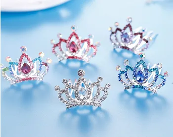 

Metal Alloy Crystal Rhinestone Tiara Hairband Headwear Kids Girl Princess Crown Party Accessiories Birthday Gift Stage Supplies