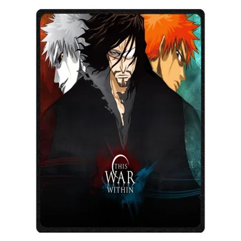 

Bleach Printed Blanket Custom Fleece Blankets Soft Sherpa Travel Blanket for Boys Kids Girl Bedspread