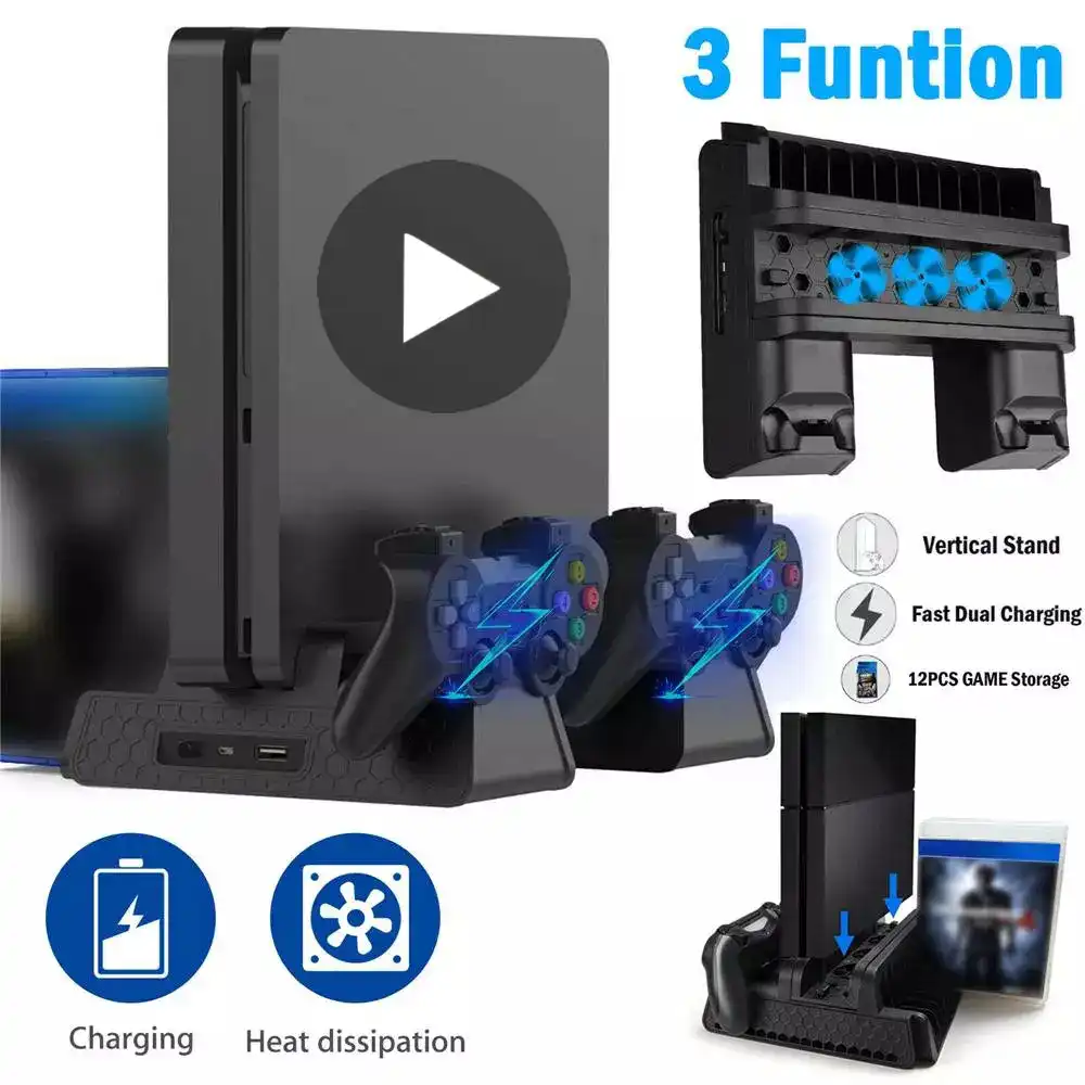 Base Support For Sony Playstation Play Station Ps 4 Ps4 Slim Pro Game Console Stand Cooler Cooling Fan Of Controller Accessories Stands Aliexpress