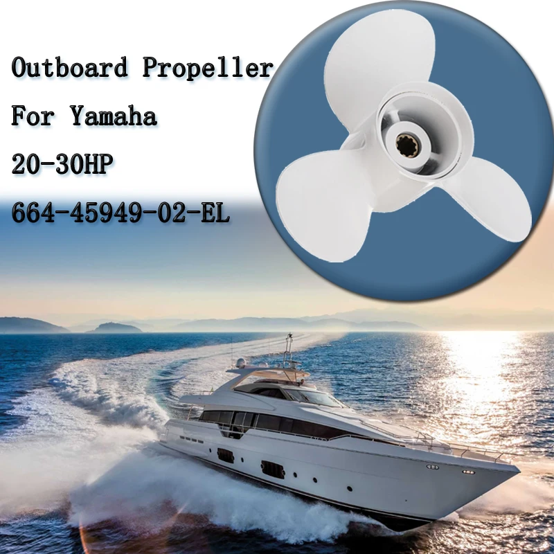 6644594902el 3 Blades White Marine Boat Outboard Propeller 9 7/8 X