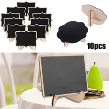 

10pcs Mini Wooden Chalkboard Desktop Blackboard Message Board With Stands For Restaurant Party Home Menu Drawing Bulletin Boards