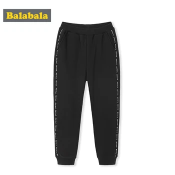 

Balabala Children wear girls pants sports pants 2019 new autumn and winter big children plus velvet warm trousers