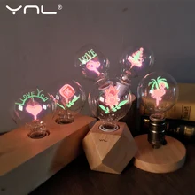 Винтажная лампа G80 Edison светодиодный E27 220 В Цветок Любовь светильник в виде роз лампа накаливания внутренний ночник Праздничный Рождественский Свадебный декор