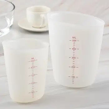 

250ml/500ml Translucent Double Scale Measuring Cup Baking Tool Silicone Silicone and Durable Easy to Carry 30JP17