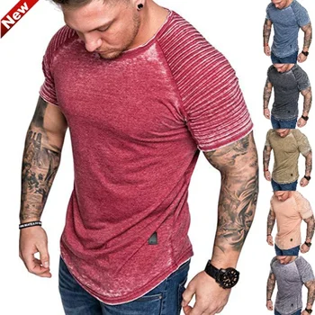 

Men T-shirt Solid Short Sleeve O Neck Fashion Fit Sport Gym Bodybuilding Casual Training Muscle Heavyweight Sport Tee 3XL
