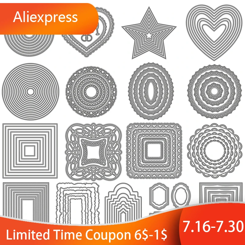 Basic Squires Metal Cutting Dies for DIY Scrapbook Die Paper Cards Embossed Decorative Craft Greeting Card Handmade | Дом и сад