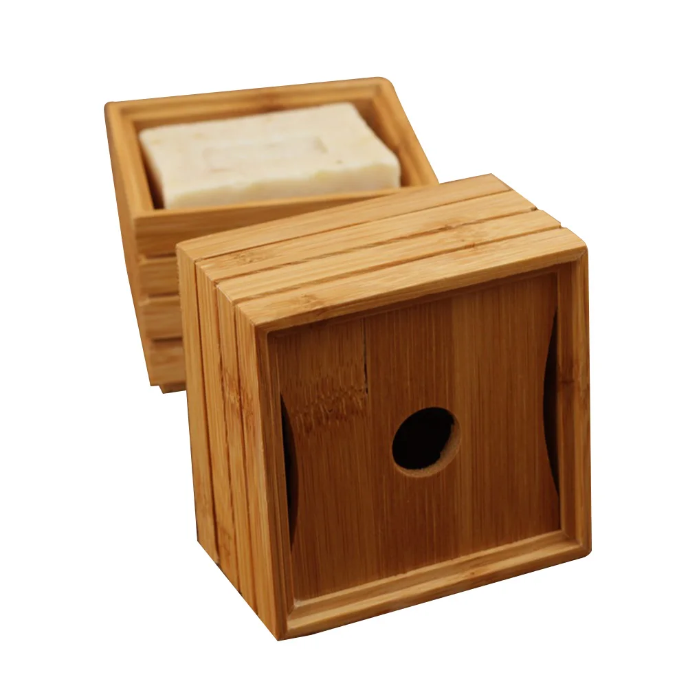

Container Tray Plate Wooden Storage Home Bathroom Accessories Holder Soap Dish Vintage Natural Bamboo Durable Drain Rack Hotel