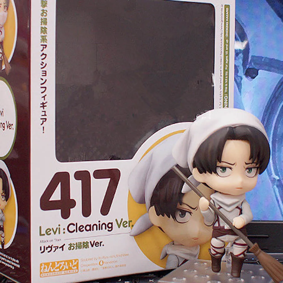 Tronzo Nendoroid#412 Attack on Titan Levi Ackerman очиститель Ver ПВХ фигурка Модель Куклы Игрушки heichv Rivaille статуэтки